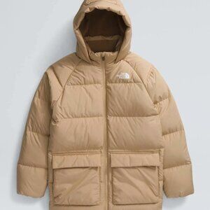 The North Face Boys' Teen North Down Fleece-Lined Short Parka, Khaki , XLarge